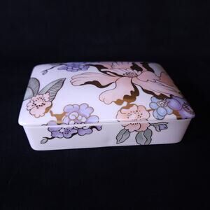 Vintage Fitz and Floyd Fleur Fantasia Procelain Playing Card Holder w/ No Cards